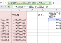 vlookup函数带通配符“*”用法